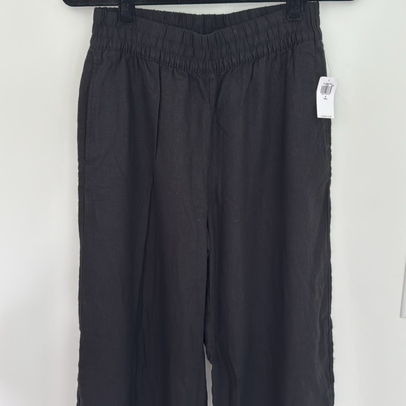 Old Navy NWT Black Wide Leg Linen Blend Pants - Size S Tall - Picture 3 of 8